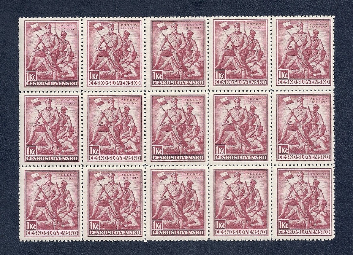 Známky, bloky Zborov 1937, ČSR I - 7