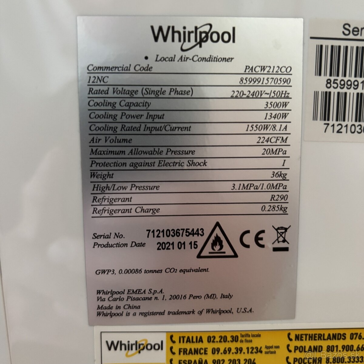 Mobilná klimatizácia Whirlpool - 7