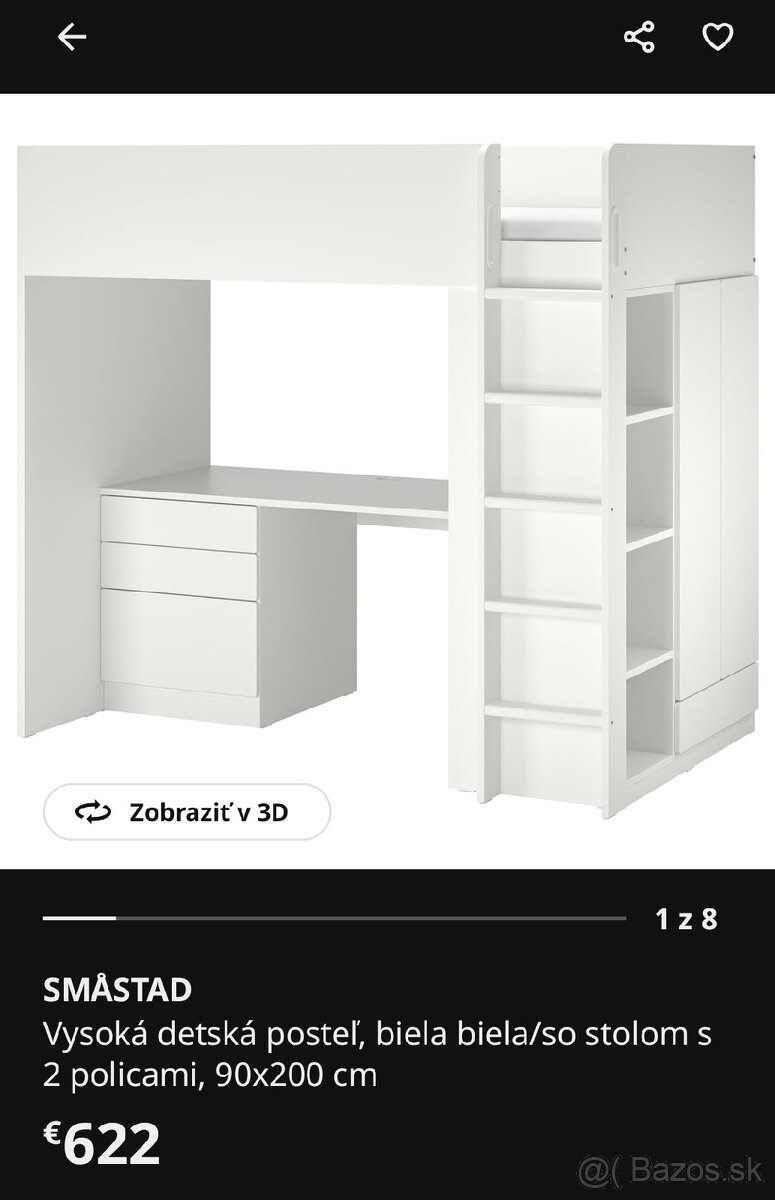 Vysoká detská posteľ IKEA STUVA - 7