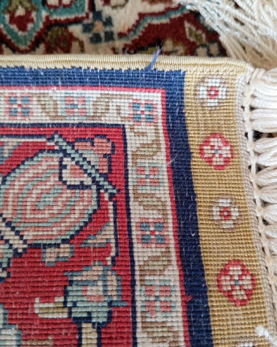 ⭐Perzský hodvábny koberec Isfahan – podpísaný 79x45⭐ - 7