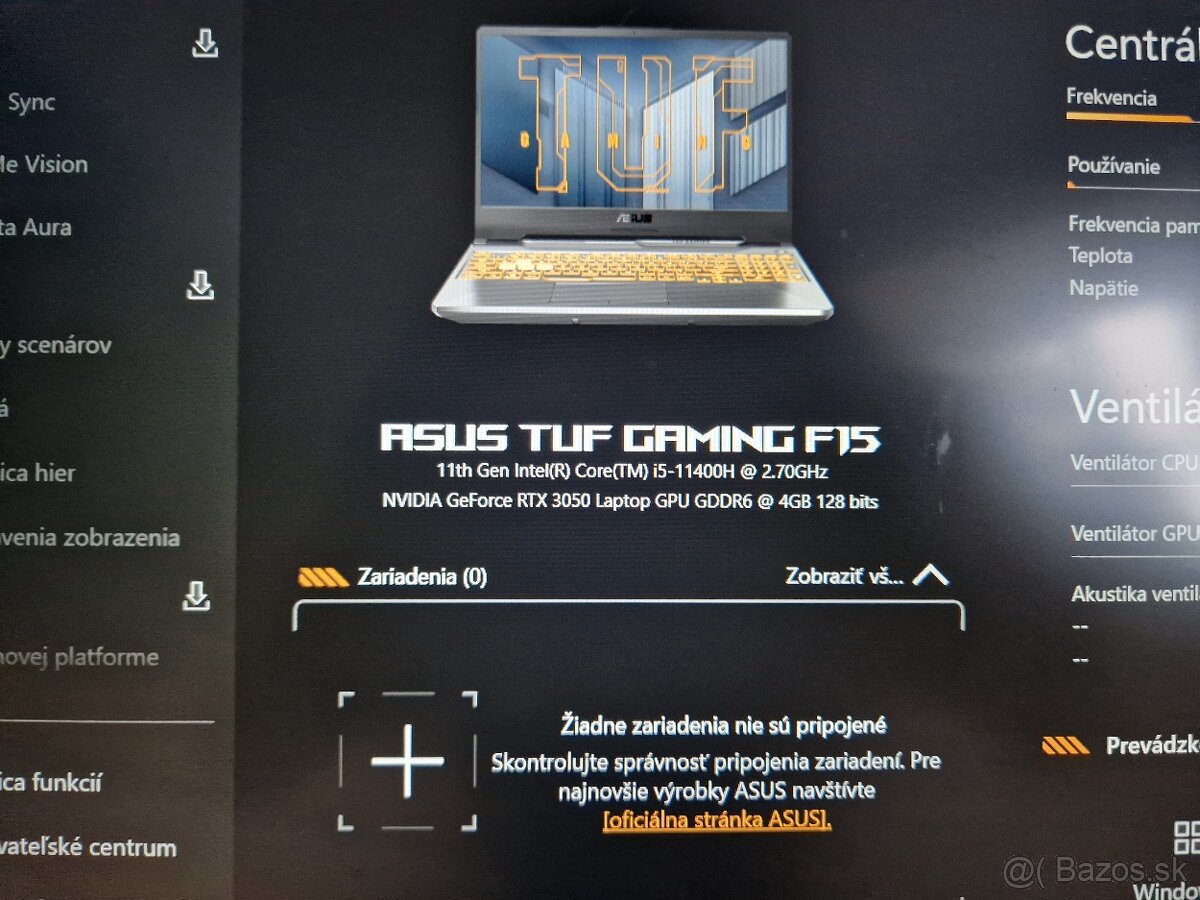 Herný notebook ASUS TUF GAMING F15 / RTX 3050 - 7