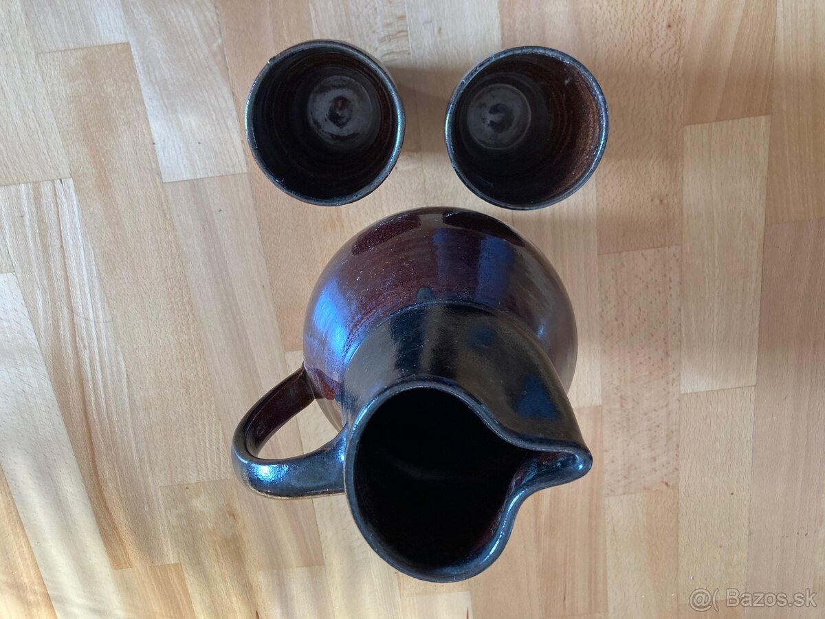 Predám keramický džbán + 2 poháre - 7