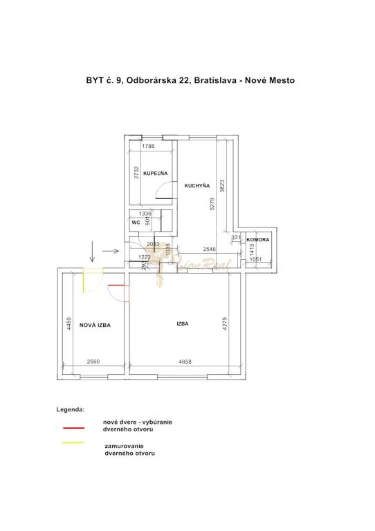 1-izb. byt, Odborárska ul., Nové Mesto, 2.p./2 - 7