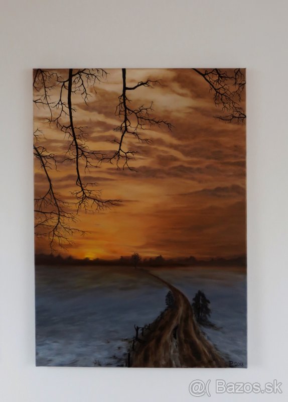 Ručne maľovaný obraz - olejomaľba - príroda - 7