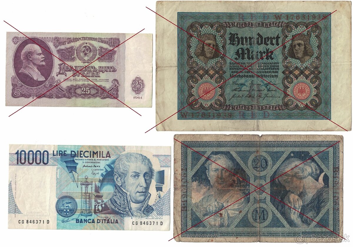 Zbierka bankoviek - rôzne po 2eur + Kubánske mince (doplnené - 7