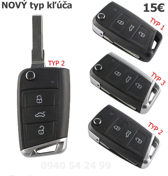 Obal autokľúča pre VW SEAT ŠKODA - 7