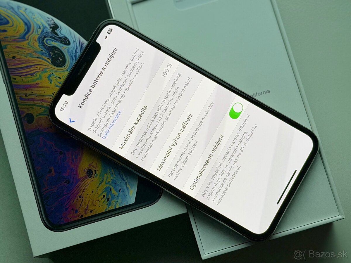 iPhone Xs Silver BATERIE 100% TOP - 7