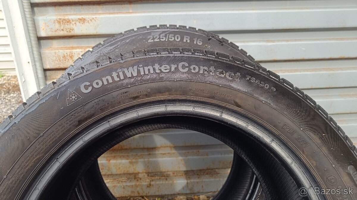 Dve pneumatiky Continental 225/50 R16 zimné - 7