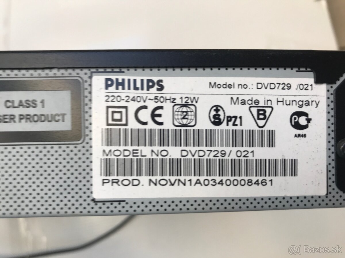 DVD prehrávač philips dvd 729 - 7