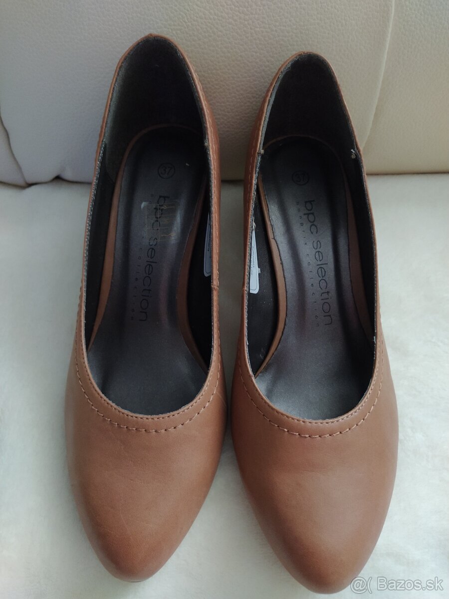 NOVÉ kožené hnedé lodičky veľ. 36 (osobný odber) - 7