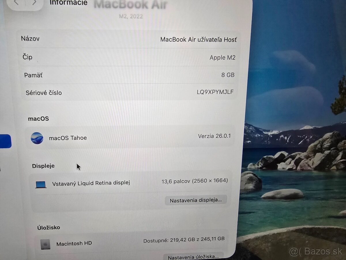 Macbook Air s M2 procesorom 256gb ssd diskom a 8gb ram noteb - 7