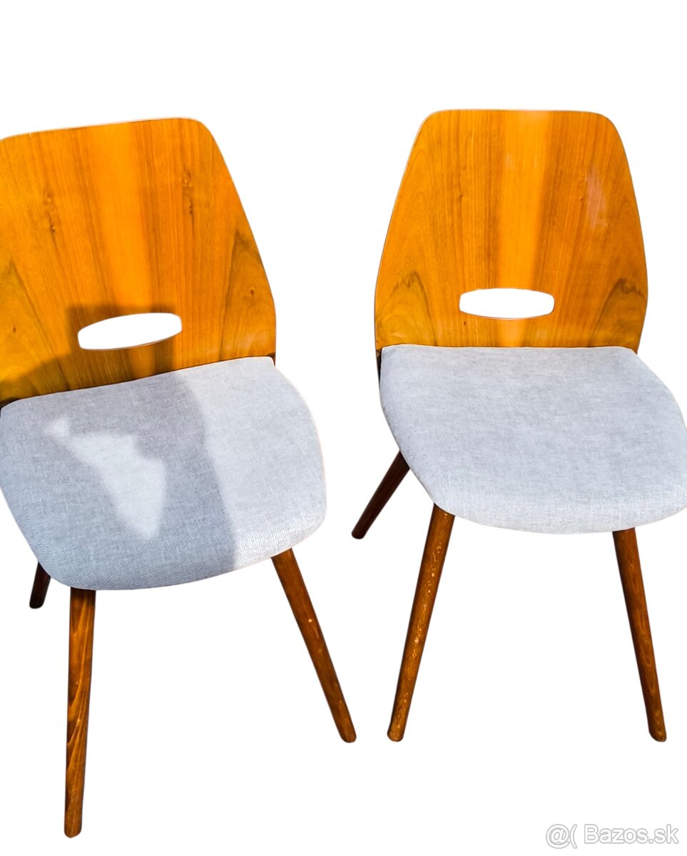 Dizajnové retro stoličky F. Jirák, po renovácii 4ks - 7