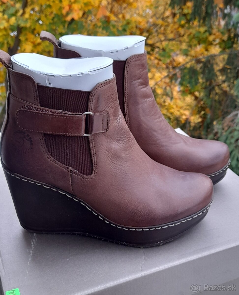 ZLAVA kozene zimne clenkove cizmicky-platformy ,vel.36 - 7