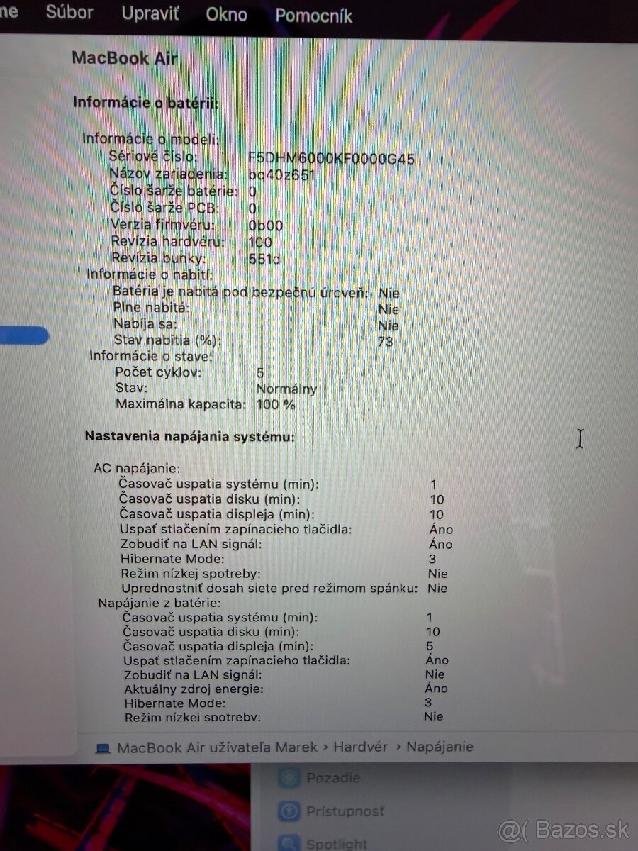 Predám Macbook Air m4 16/256 - 7