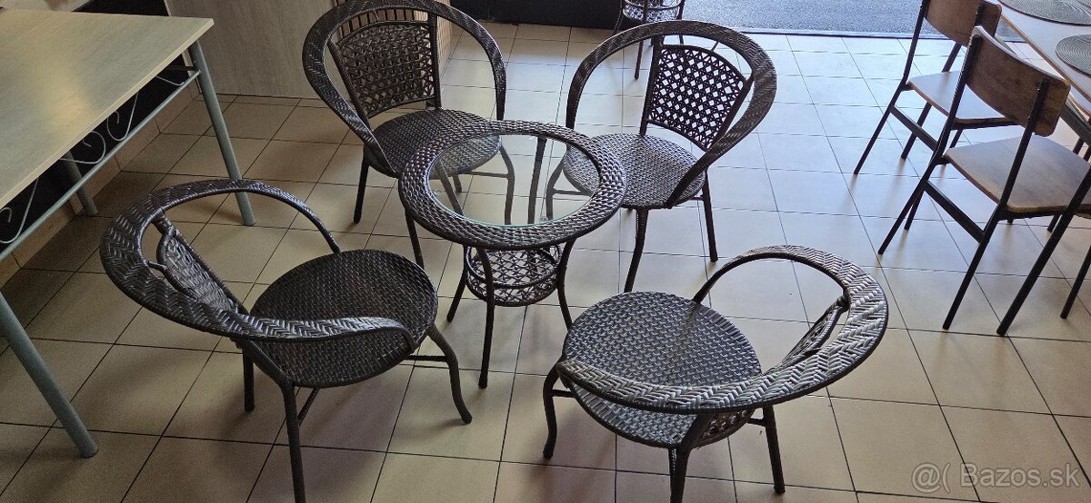 Záhradný set 1+4, hnedá, GETON - 7