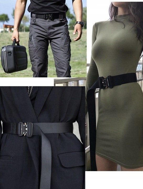 Taktický opasok 125 cm čierny - 7