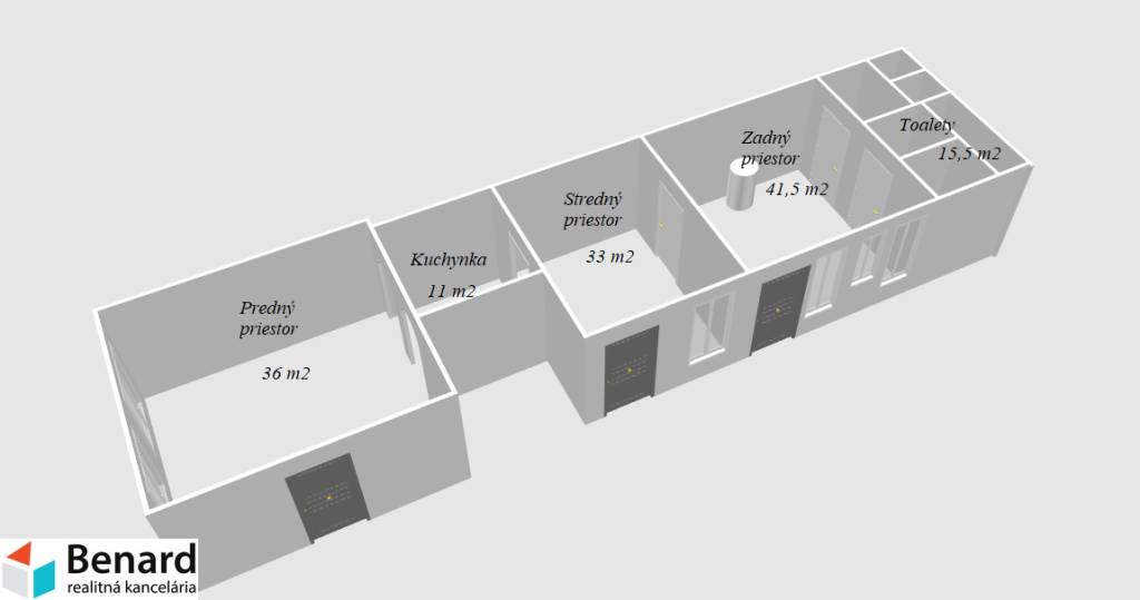 NA PRENÁJOM ZREKONŠTRUOVANÉ PRIESTORY, 137 m2, PREŠOV, SLOVE - 7