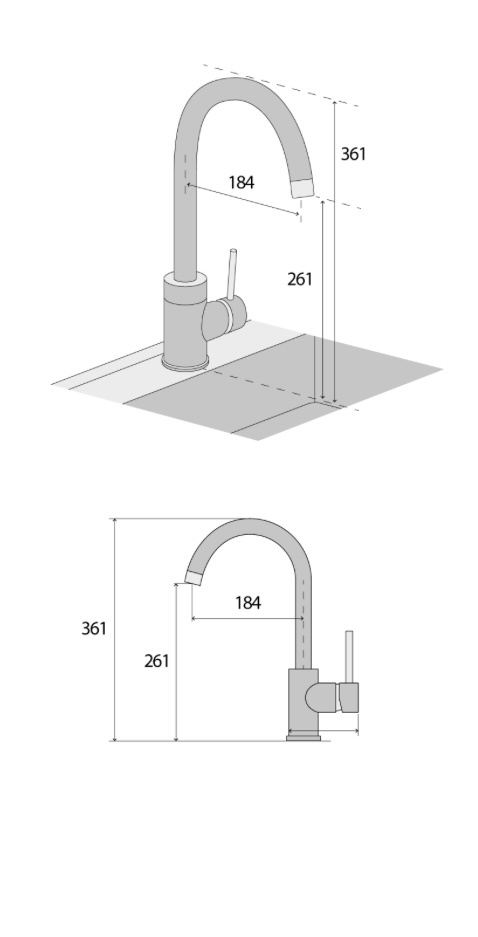 Matná čierna drezová batéria Concept - 7
