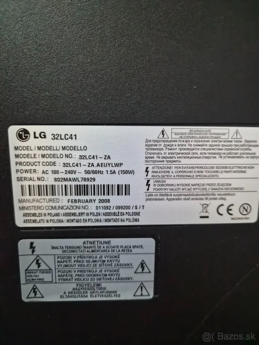 Predám TV, 32" NEMA WIFI - 7