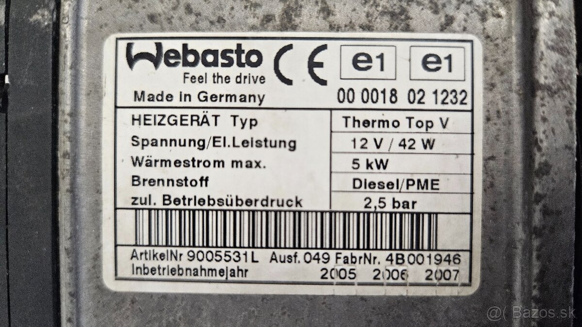 Prídavné kúrenie Webasto 1KO 815 005EF - 7