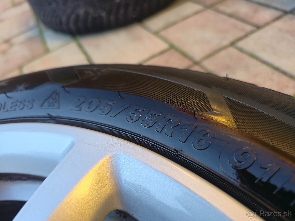 Hliníkové disky Audi 5x112 R16 + zimné pneu 205 55 R16 - 7