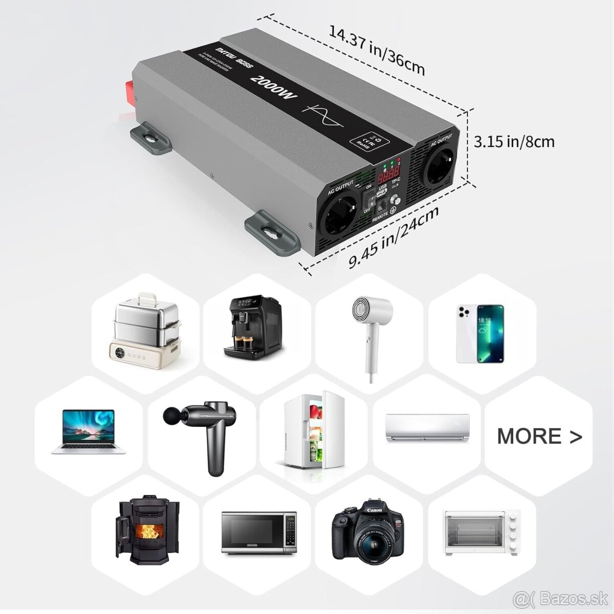 DATOU BOSS menič napätia 2000 W 12 V na 230 V - 7