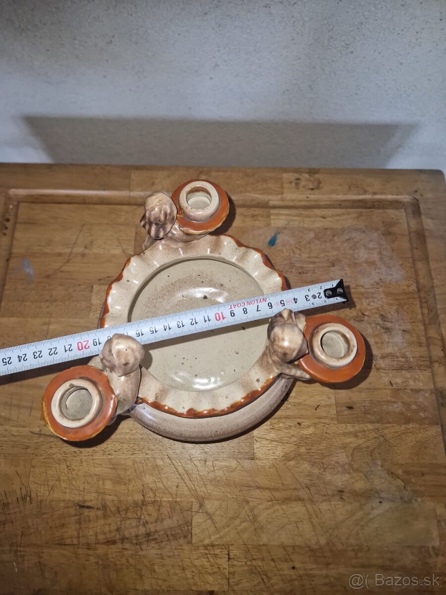 Stará keramická misa / svietnik - 7