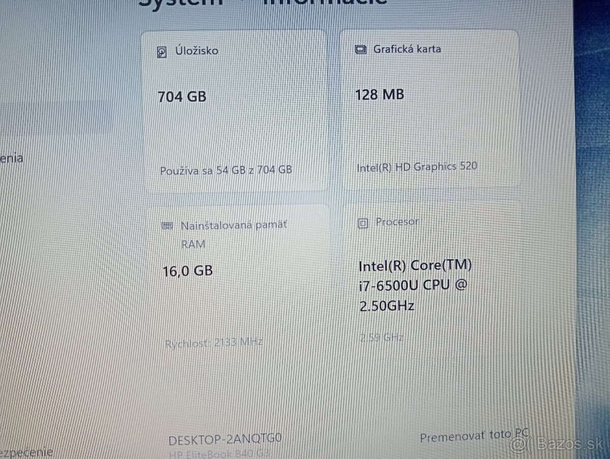 HP elitebook 840 G3 / 16gb ram / Intel core i7 / Windows 11 - 7