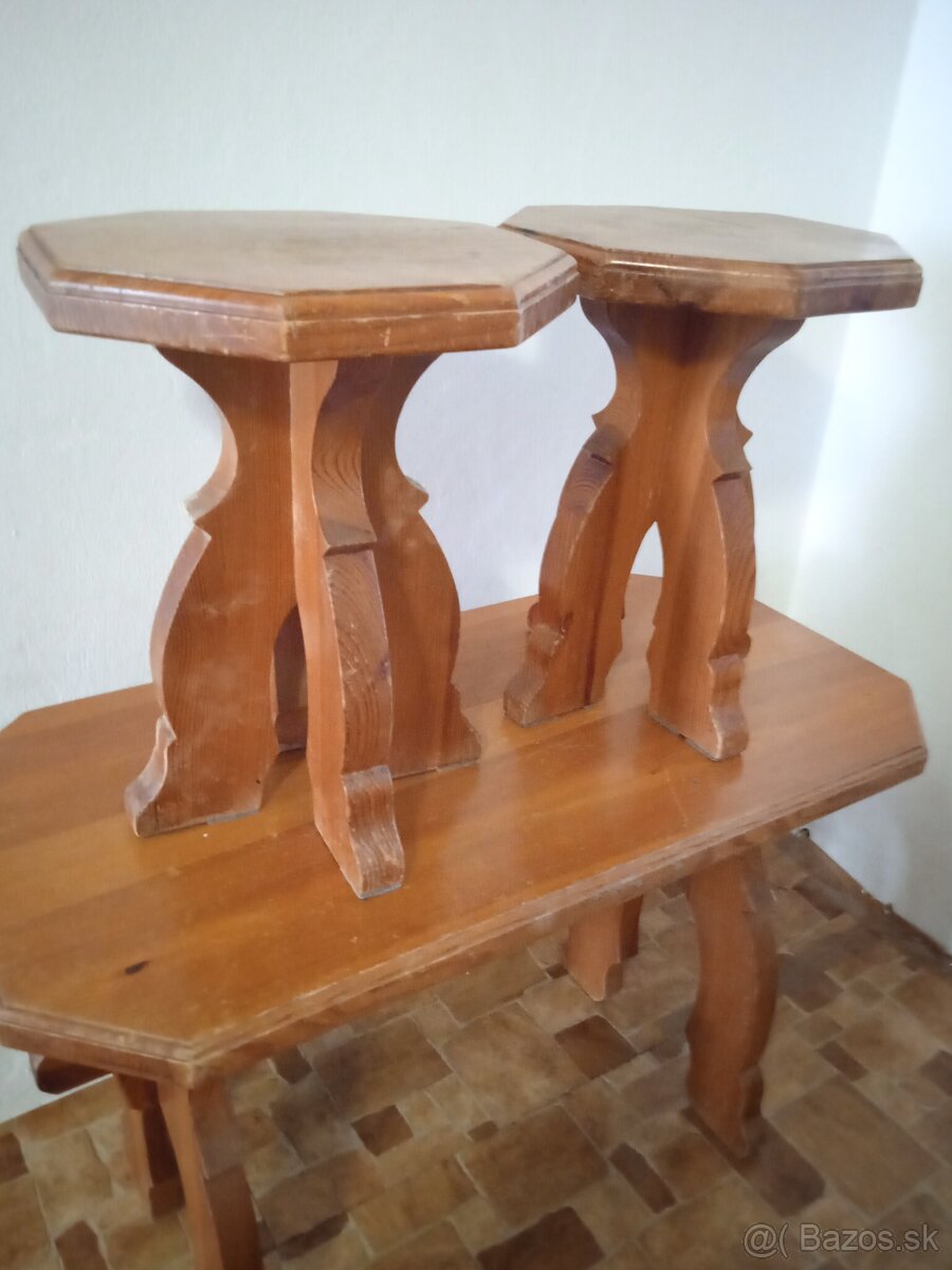 Predám - masív stolík so stoliťkami - 7