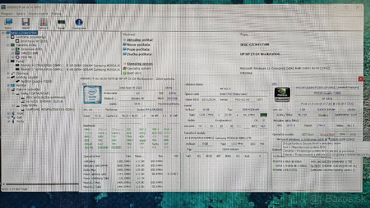HP Z4 G4 Workstation – Xeon W2123, nVidia Quadro P2000 - 7