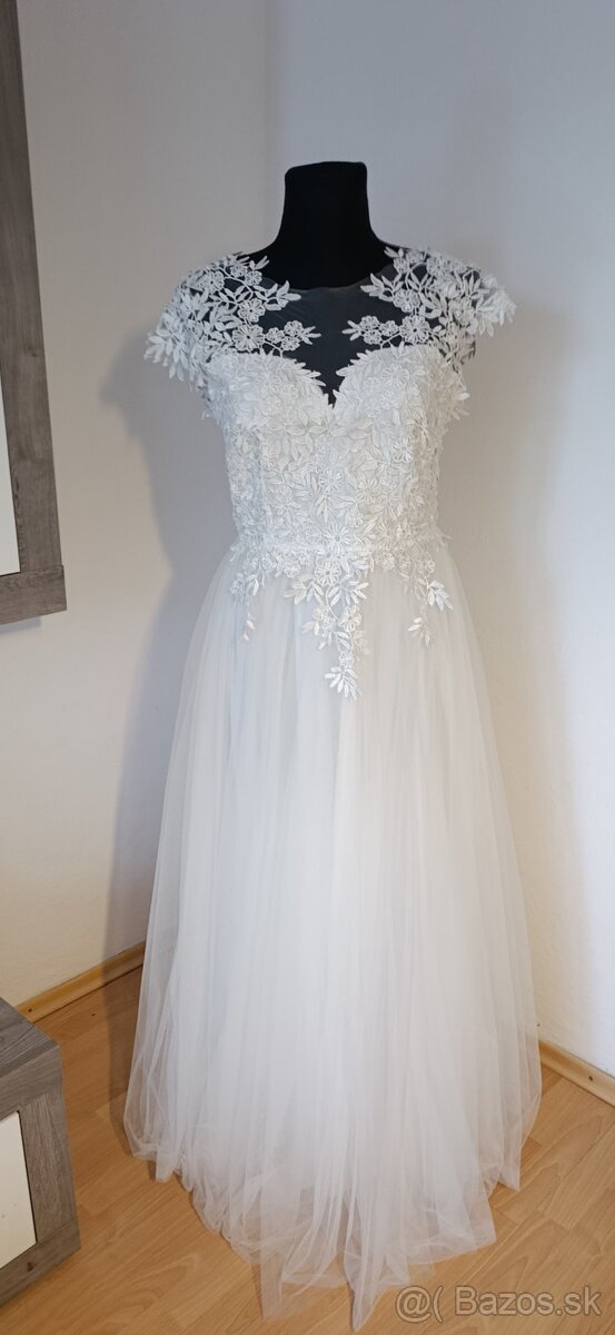 Svadobné šaty veľkosť L - 7