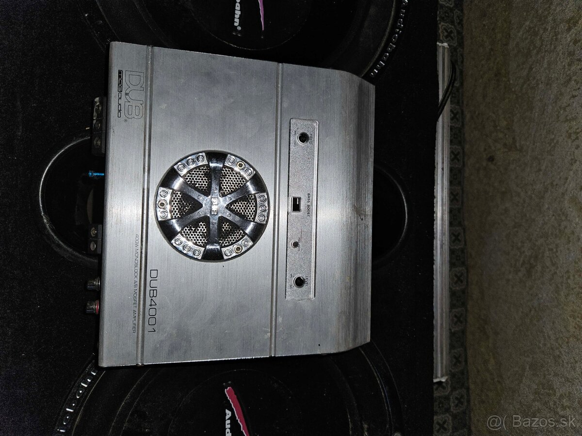 Predám autoaudio – subwoofery, zosilňovače + kapacitor - 7