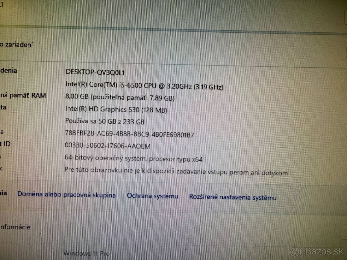 Mini Počítač Dell OptiPlex 3040m / i5-6500 / 8GB / 250GB SSD - 7