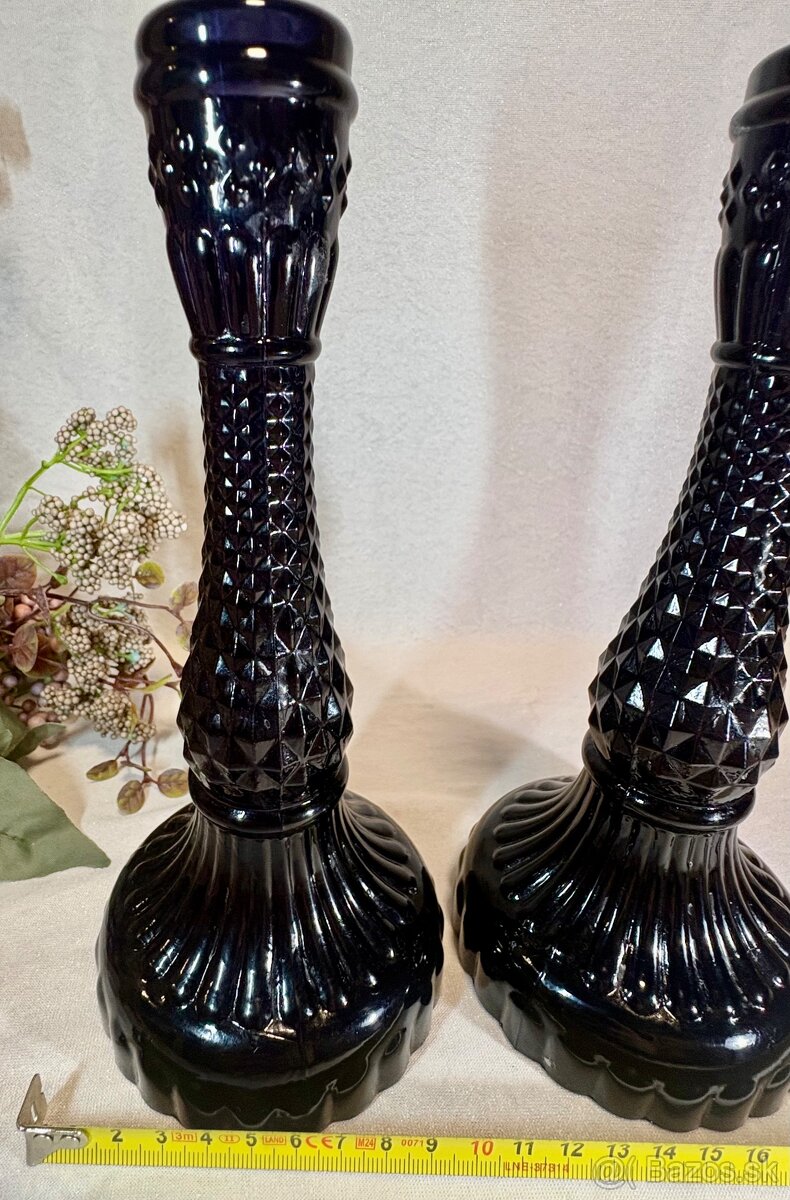 Párové svietniky hrubé sklo - 7