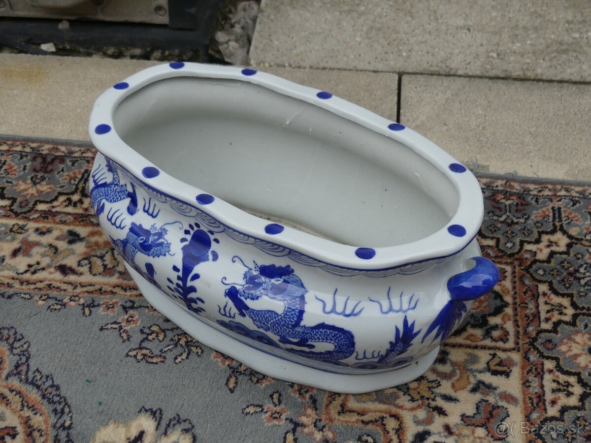 porcelánové vázy a kvetináče v štýle modro-biele lacno - 7