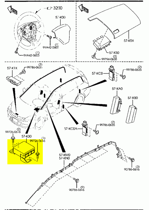 Mazda Airbag Riadiaca Jednotka C23657K30 C2365425223 - 7