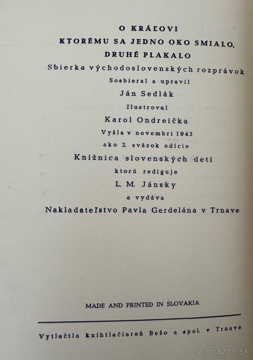 O kralovi ktoremu sa jedno oko smialo 1943 - 7