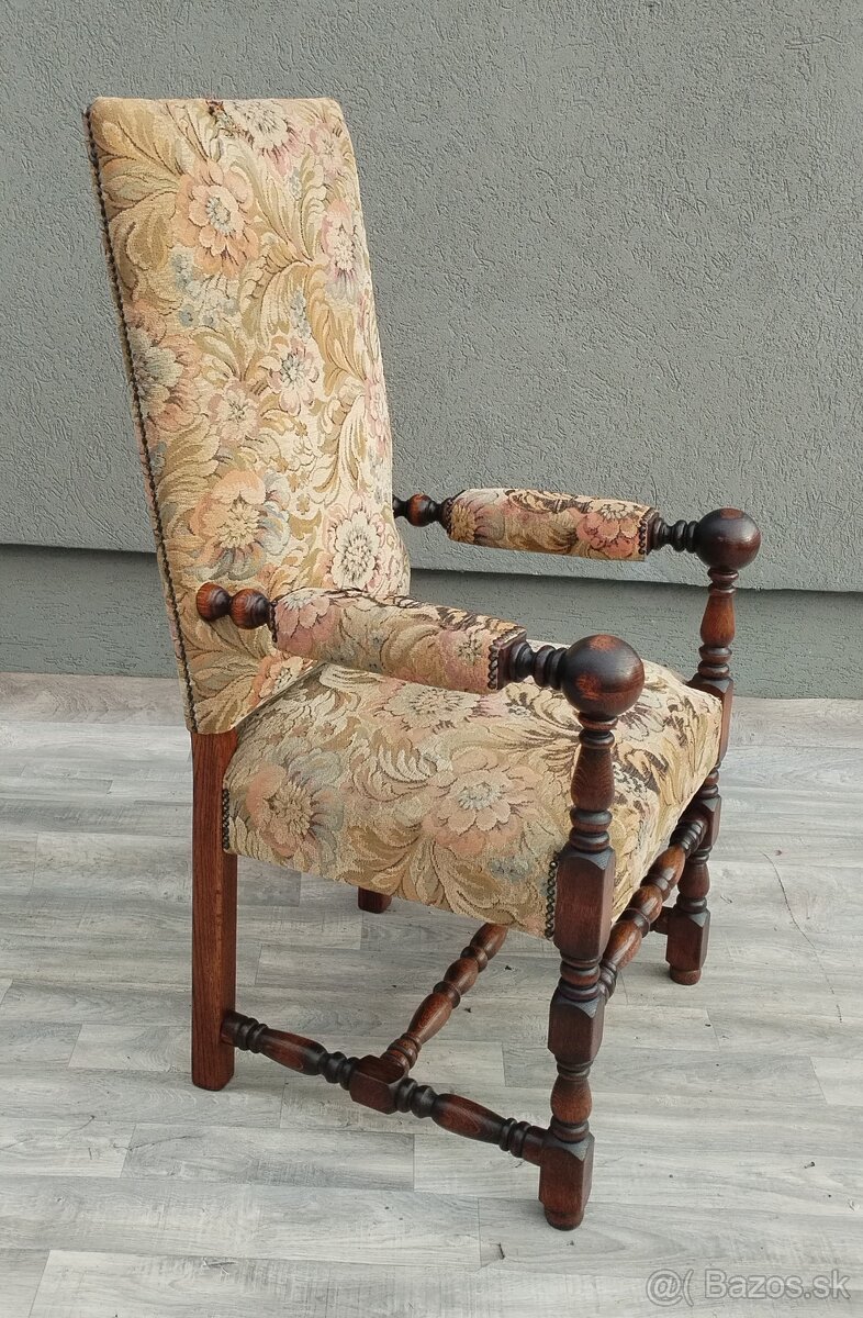 Kreslo starožitné v štýle Ľudovíta XIII . - 7