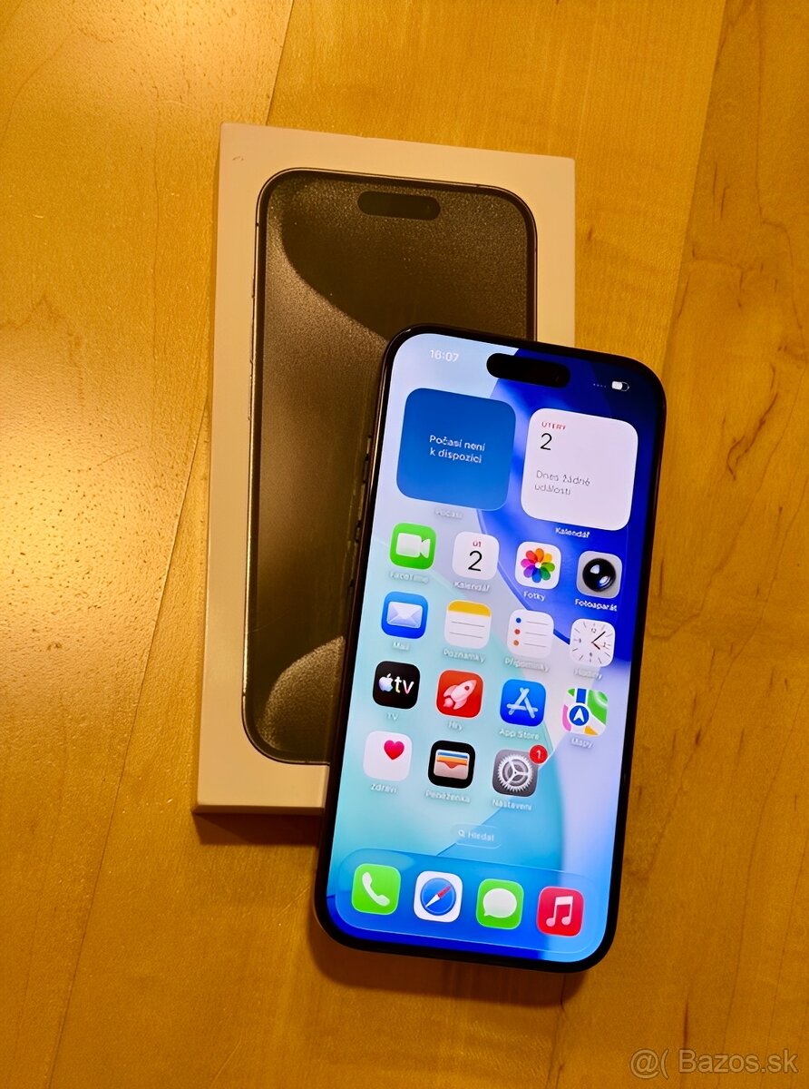 IPhone 15 Pro Black Titanium BATERIE 100% TOP - 7