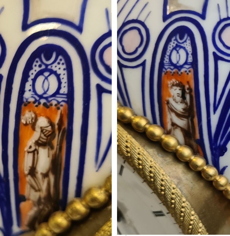 Hodiny starožitné porcelánové váza - 7