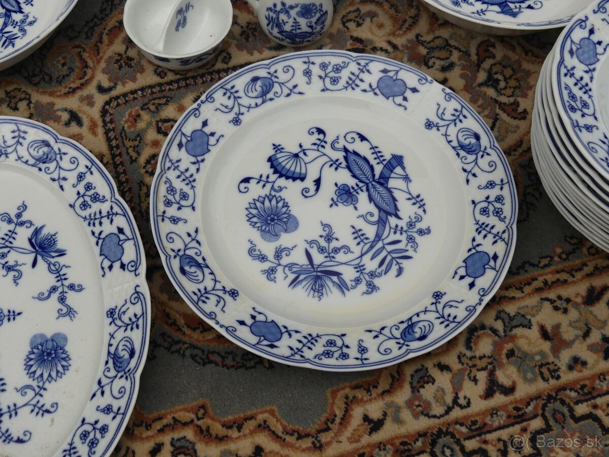 porcelánový jedálenský servis – modrý cibulák Česká rep. - 7