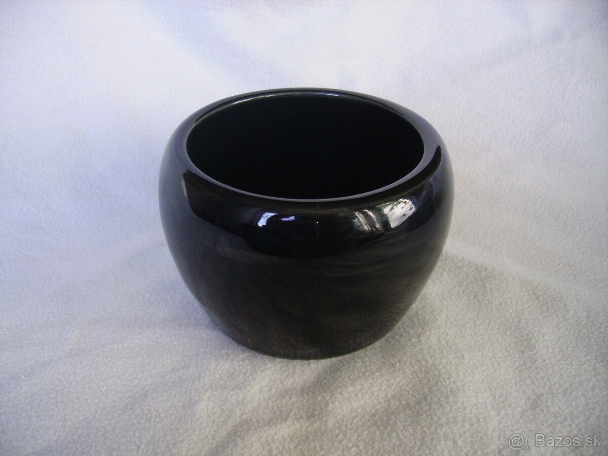 Keramické čierne črepníky na sukulenty a kaktusy - 7