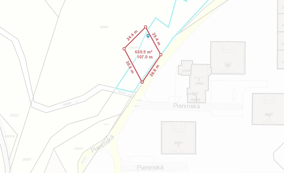 Pozemok Sásová,pri hl. asfalt ceste na parkovisko.Pieninská - 7