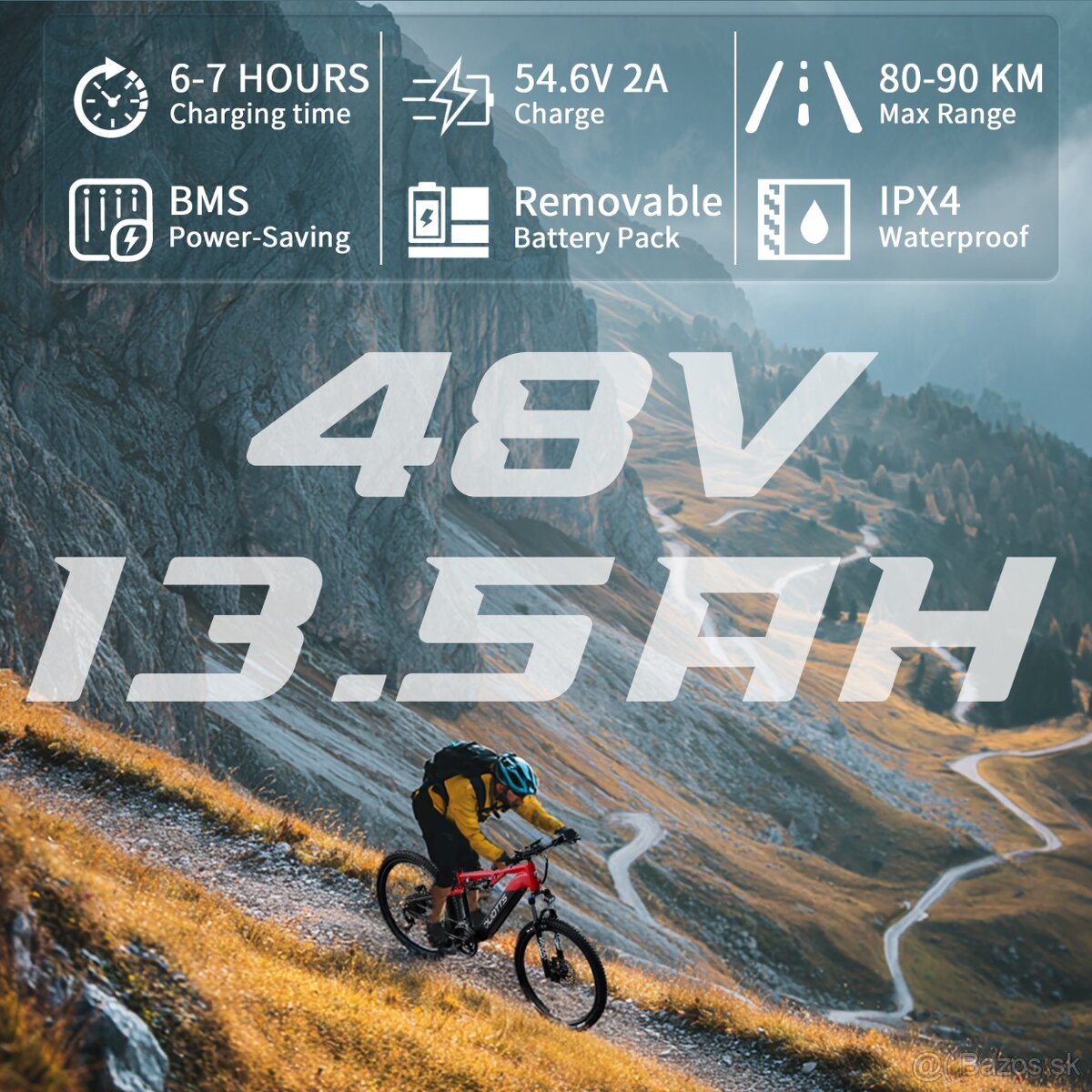 Predam novy elektro bicykel DUOTTS E29 červený, strieborný - 7