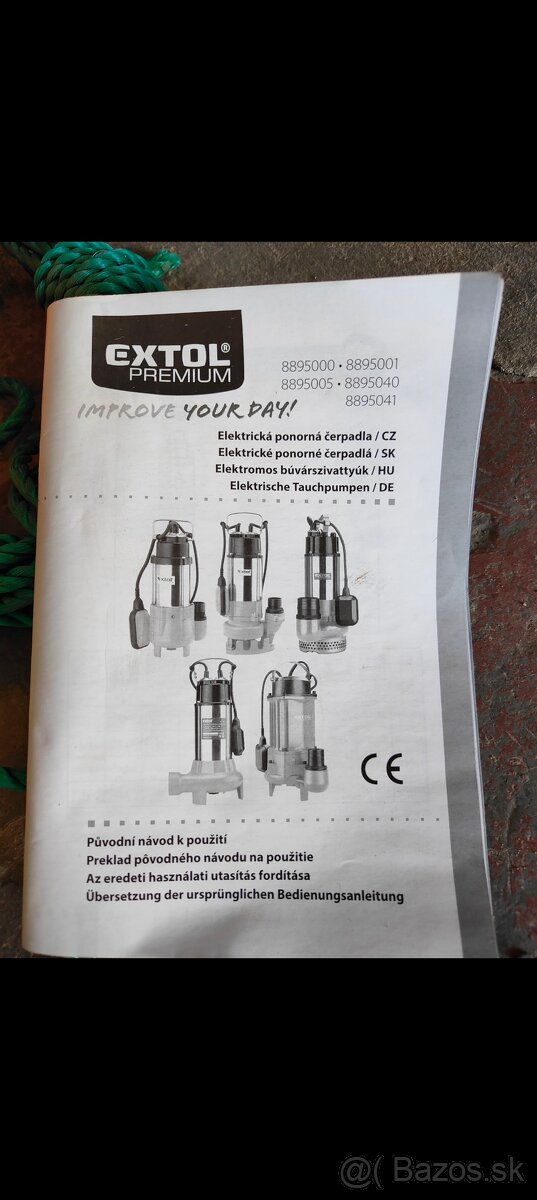 Predám ponorné kalové čerpadlo EXTOL - 7