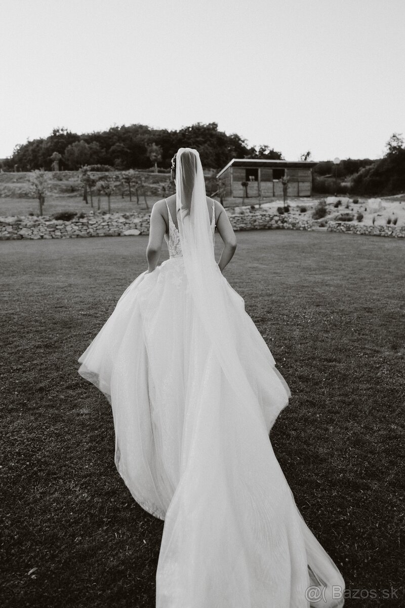 Predám nádherné svadobné šaty - 7