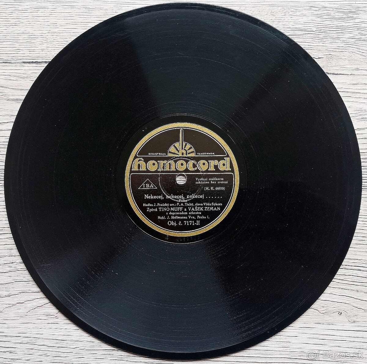 5 šelakových gramodesek z let 1930 – 1932, Československo 1 - 7