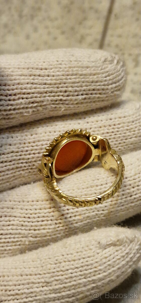 Starožitný zlatý pánsky prsteň Rakúsko Uhorsko - 7