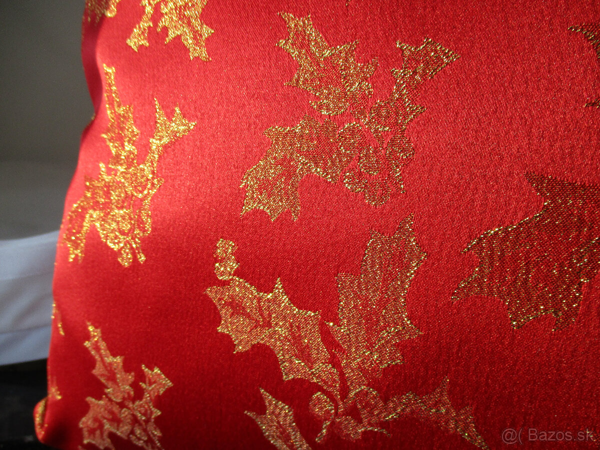 Obliečka vianočná brokátová červeno zlatá - 7