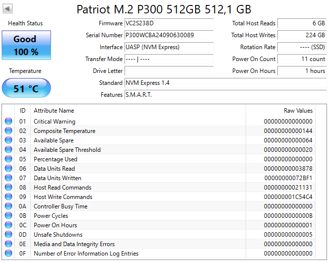 M.2 NVMe SSD ADATA / Kingston / Patriot / Samsung 512GB - 7